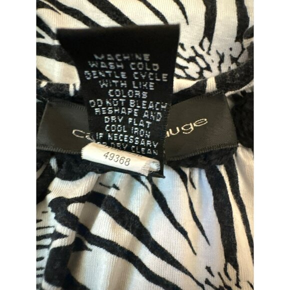 Cable & Gauge Black & White Floral Sleeveless Crochet Neck Top S Cottage Core - Picture 4 of 5